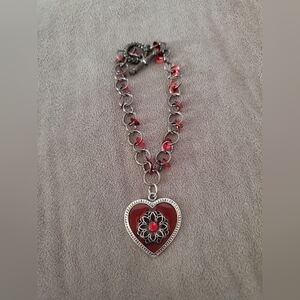 Handmade Scarlet Heart Bracelet